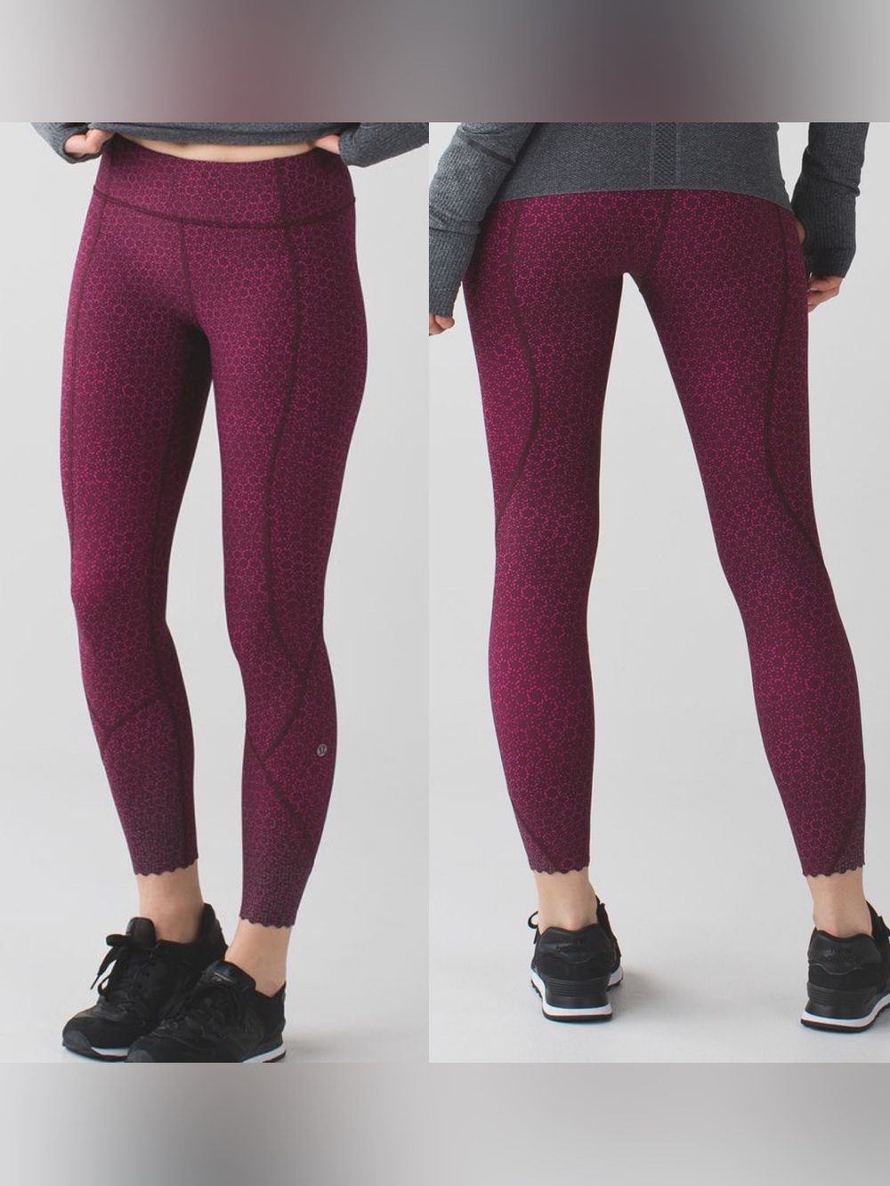 Lululemon Tight Stuff Leggings Star Pixel Raspberry Bordeaux Drama Reflective 4